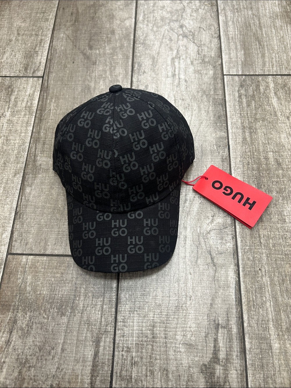 100% Authentic Hugo by Hugo Boss Black Logo Baseball Cap Hat - Black NWT